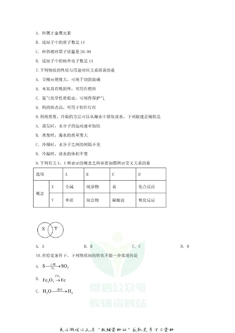 《2020江苏省无锡市中考化学真题及答案_初高中资料库_初中资料库（转存避免链接过期失效）_初中化学》第2页预览