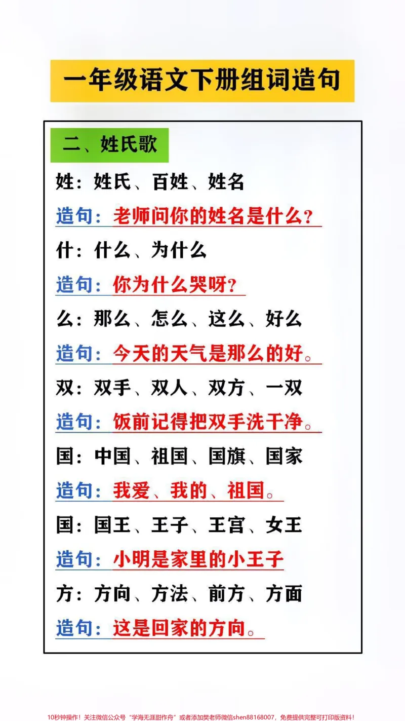 《小学一年级组词造句替孩子保存起来吧#知识分享#语文》第2页预览
