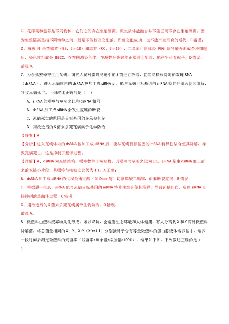 《2025年高考生物真题完全解读（四川卷）_高考一二三轮复习_生物_2026年-生物高考专项复习_2025年高考生物真题完全解读-G338》第10页预览