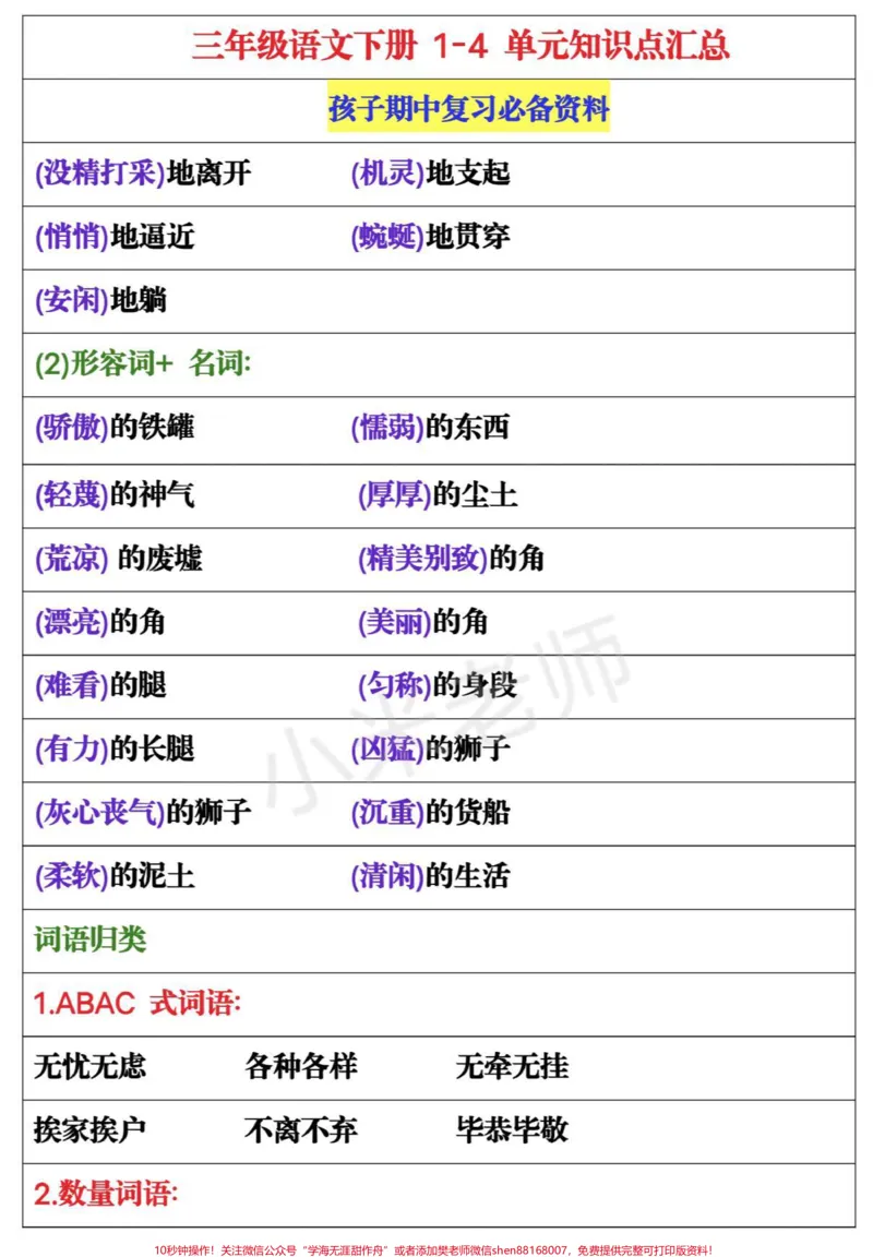 《#qunju888.com小助手#家长收藏孩子受益#三年级下册语文三年级下册语文1~4单元重点归纳家长为孩子保存》第2页预览