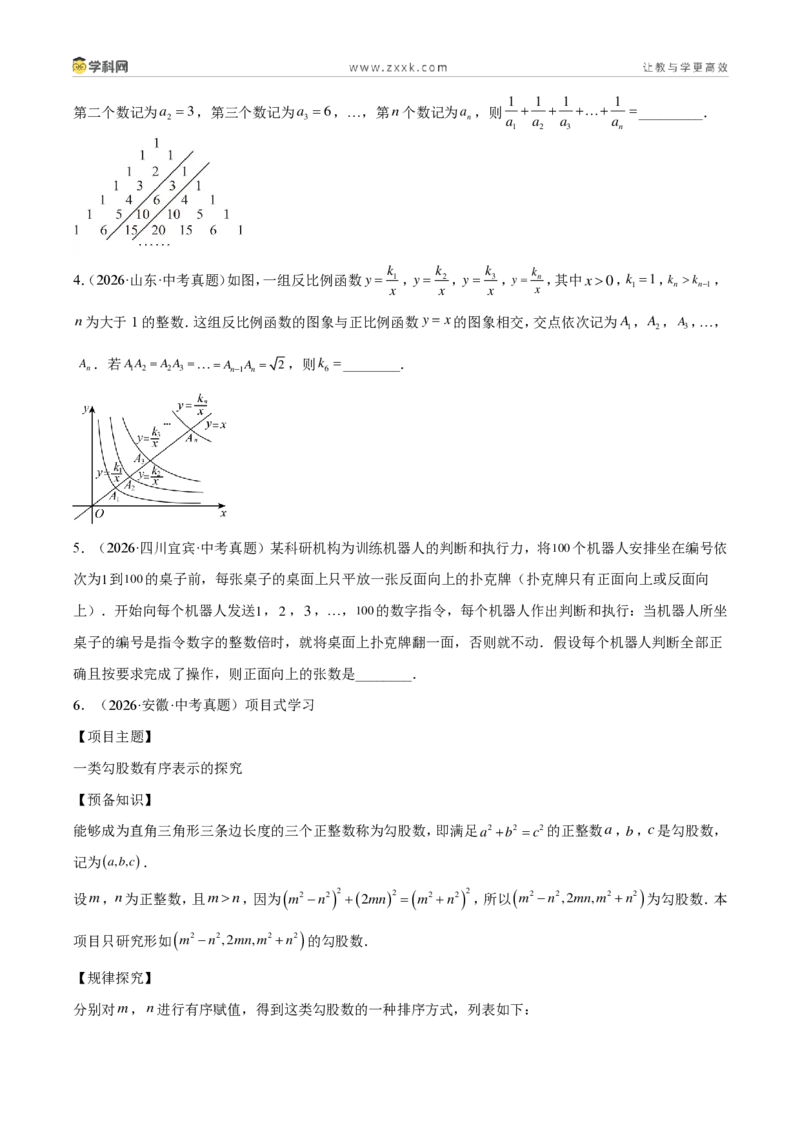 《专题36规律性探索和新定义问题（5考点20题）（原卷版）_2026秋初中教辅合集_2027学科网&_2027好题汇编2026年中考数学真题分类汇编（全国通用）》第2页预览