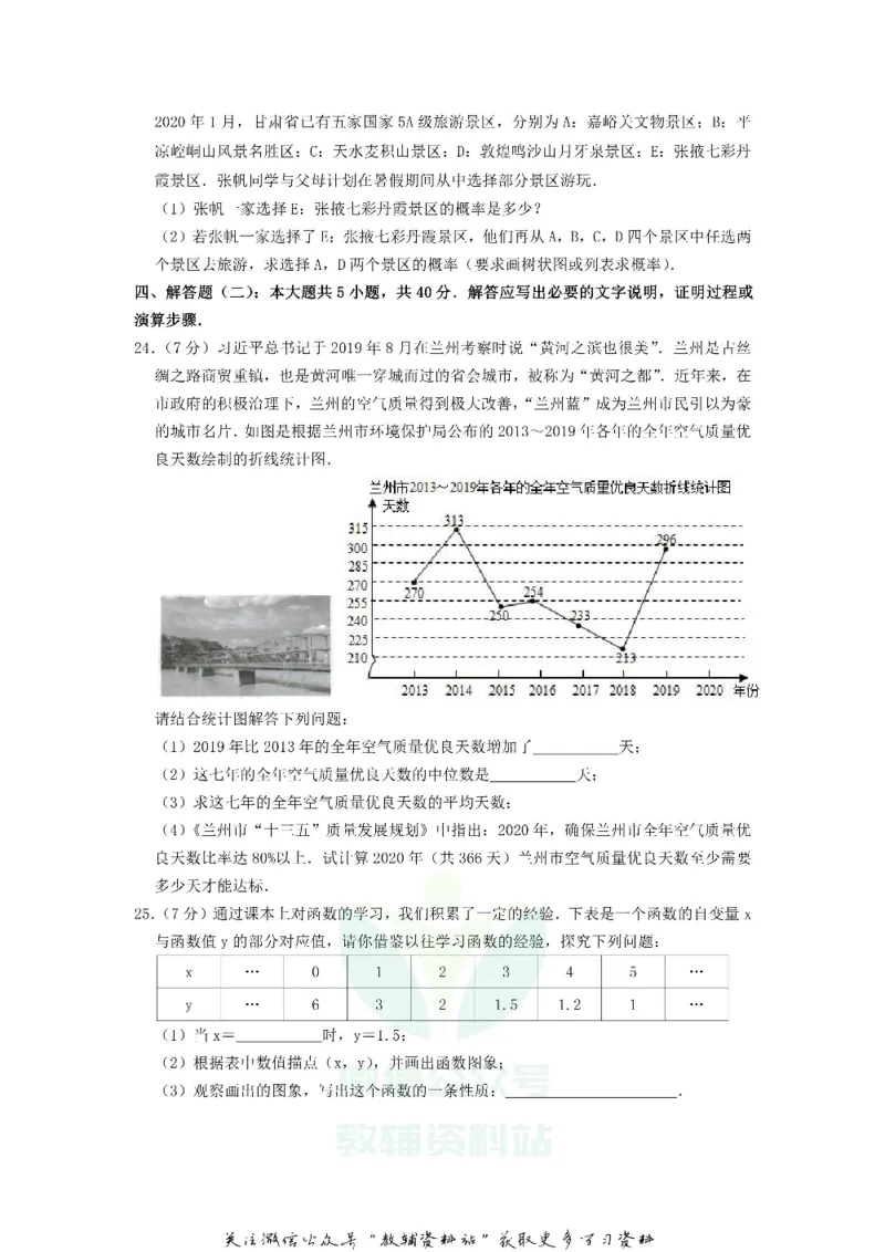 《2020甘肃省临夏州中考数学试题及参考答案_初高中资料库_初中资料库（转存避免链接过期失效）_初中数学》第4页预览