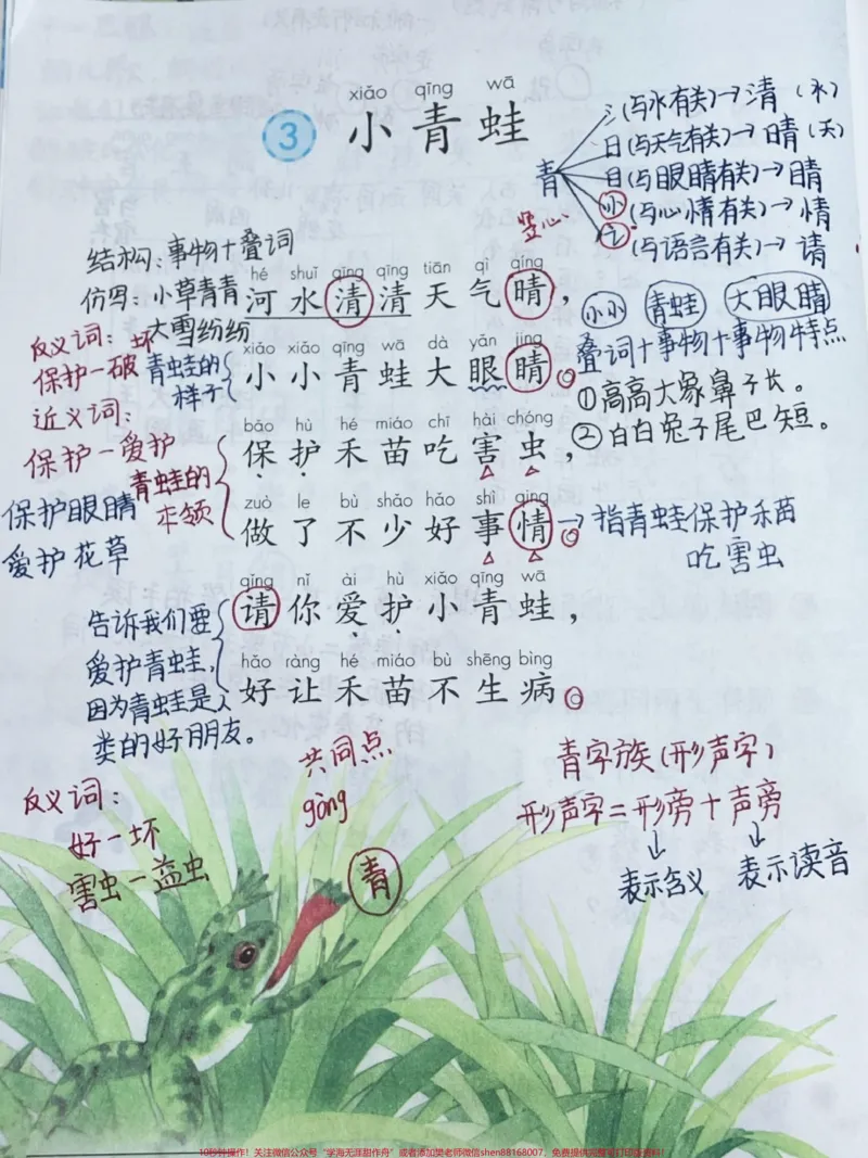 《一年级下册语文第三课重点笔记。#知识分享#干货#教育#家庭教育#创作灵感》第1页预览