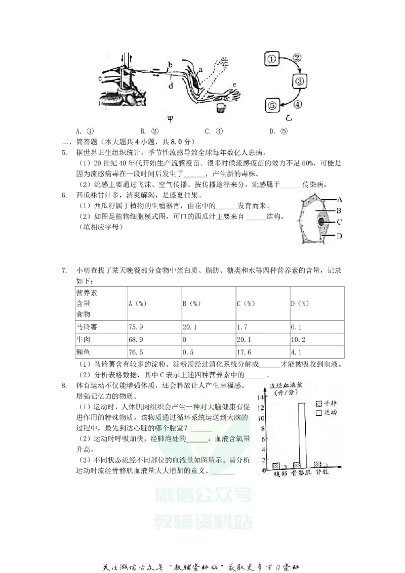 《2020浙江省温州市中考生物真题及答案_初高中资料库_初中资料库（转存避免链接过期失效）_初中生物》第2页预览