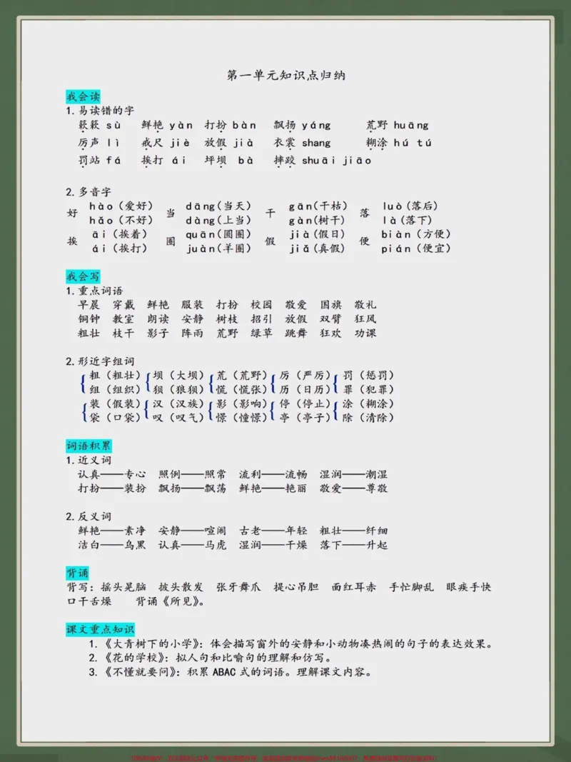 《三年级上册语文知识点归纳总结。三年级上册语文知识点归纳#学习资料分享#每天学习一点点#学霸秘籍#知识点总结#必考考点》第1页预览