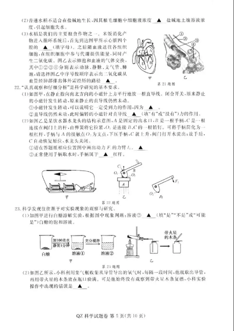 《2021浙江省衢州市科学中考真题_初中全科知识点总结和试卷_赠送习题试卷_初中3年学习辅助资料_1、初中学习资料_2024秋改版_九上化学课件最新版_化学中考真题卷（2019-2023）_2021中考化学》第5页预览