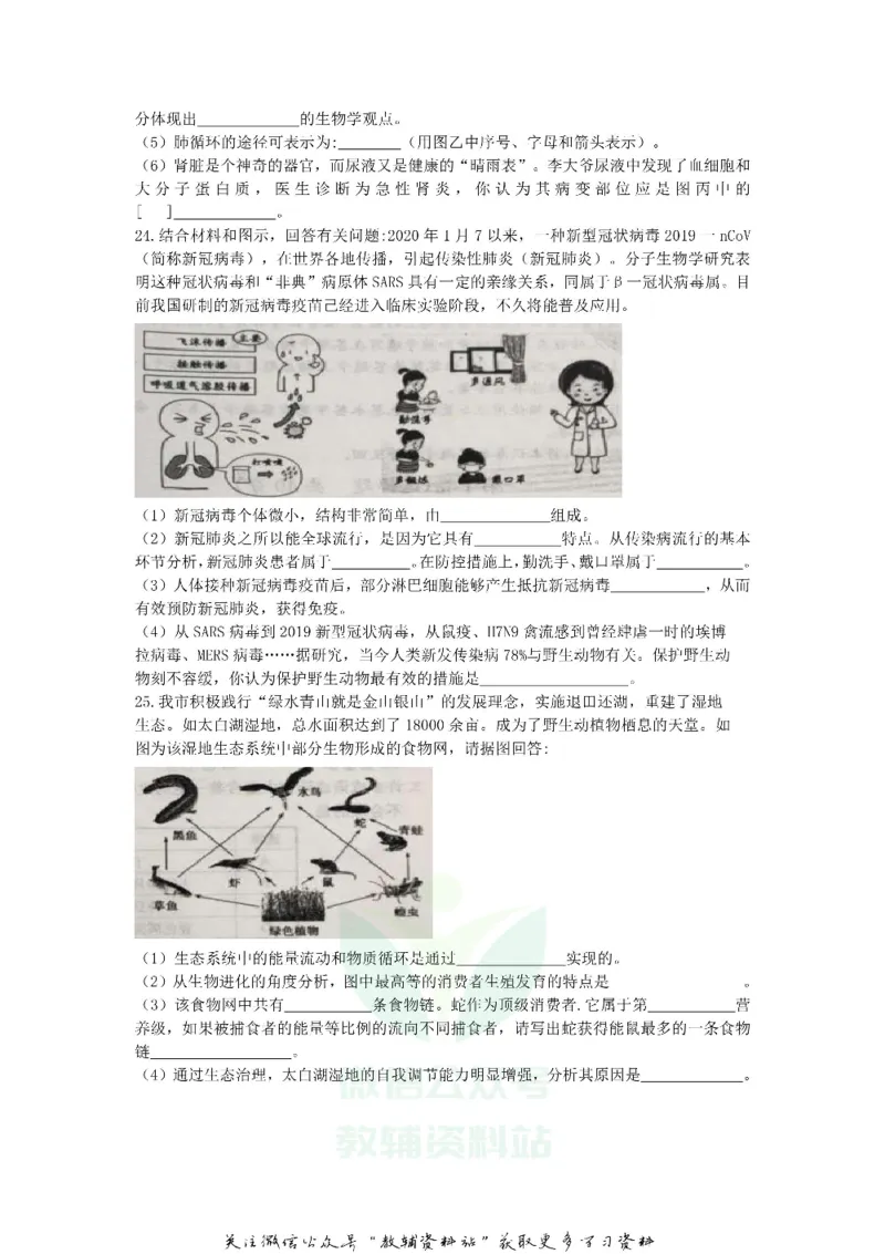 《2020山东省济宁市中考生物真题及答案_初高中资料库_初中资料库（转存避免链接过期失效）_初中生物》第6页预览