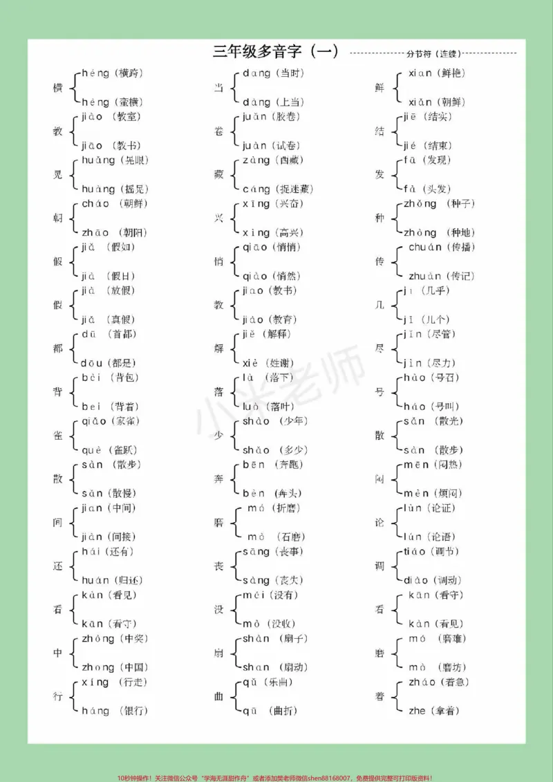 《#家长收藏孩子受益#三年级语文#多音字家长为孩子保存学习》第2页预览