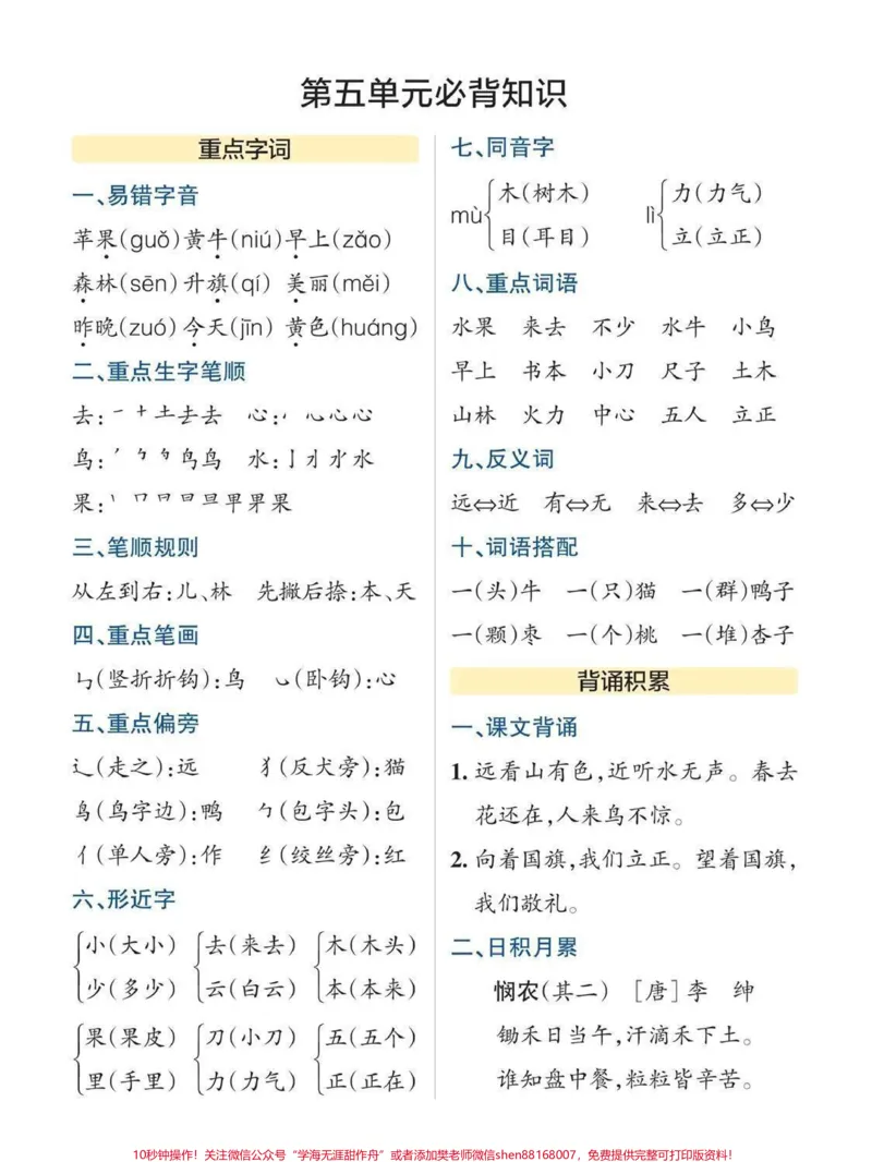 《语文一年级上册知识点总结,可以收藏打印给孩子学习#知识点总结#小学语文》第4页预览