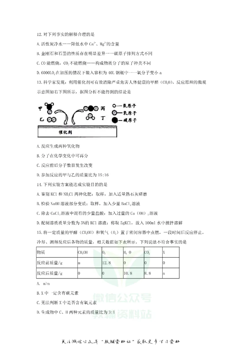 《2020江苏盐城中考化学真题及答案_初高中资料库_初中资料库（转存避免链接过期失效）_初中化学》第4页预览