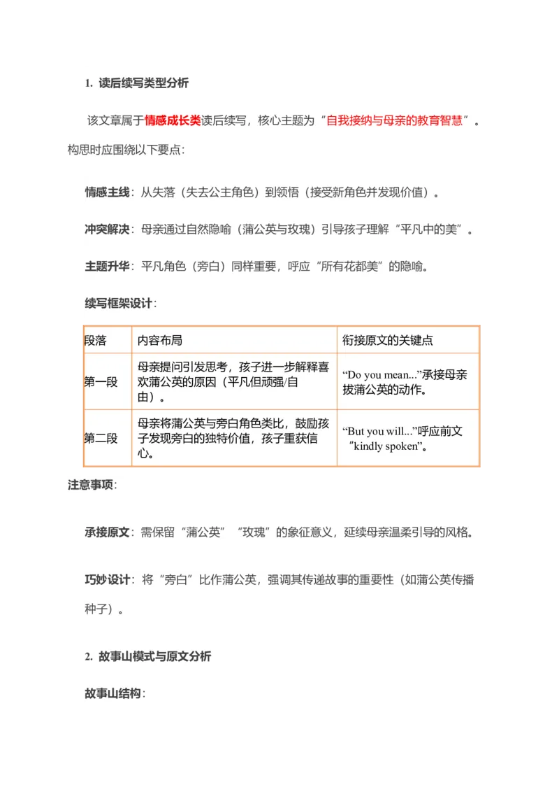 《个人成长类读后续写每朵花都有它盛开的理由导学案_高考一二三轮复习_英语_2026年_342026年高考英语一轮复习专项续写读后赋能语境+多篇拓展思路》第3页预览