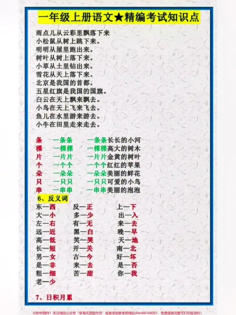 《一年级上册语文必考知识点汇总整理#干货分享#知识点总结#每天学习一点点》第2页预览