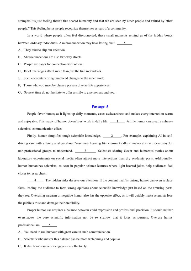 《2026届最新高考英语模拟三轮冲刺之七选五15篇（全国通用）（学生版）_高考一二三轮复习_英语_2027年高考英语专项更新中_102027届高考英语模拟三轮冲刺之题型专练（全国通用）》第4页预览