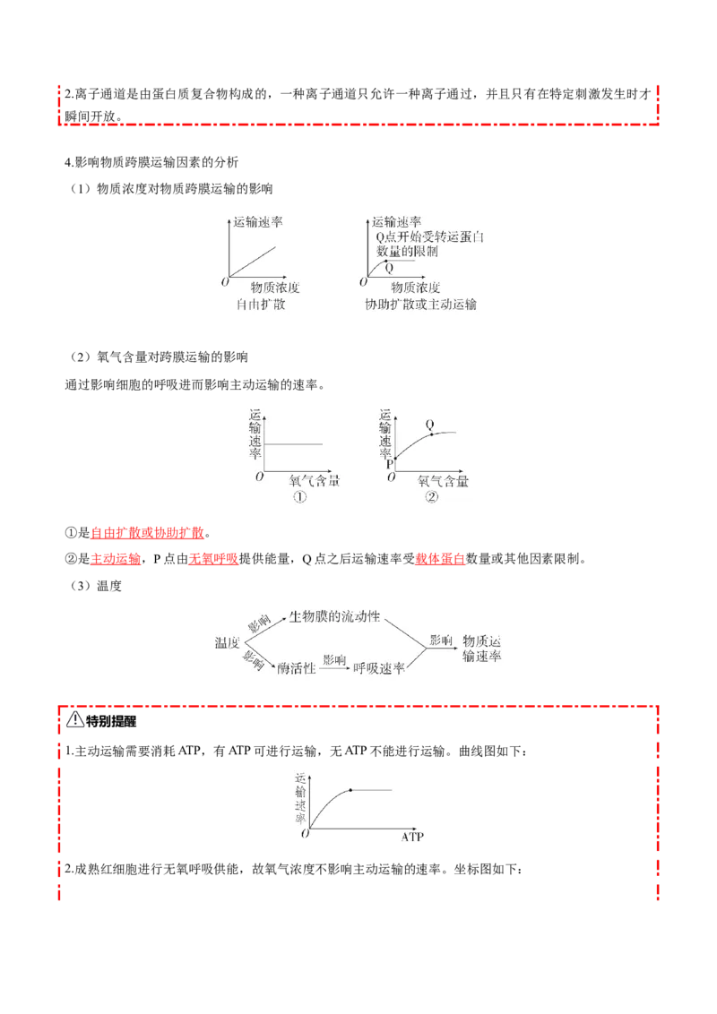 《第07讲物质运输（知识清单）（全国通用）（教师版）_高考一二三轮复习_生物_2026年高考生物一轮_2026年高考生物一轮复习知识清单（全国通用）-G56_2026版》第8页预览