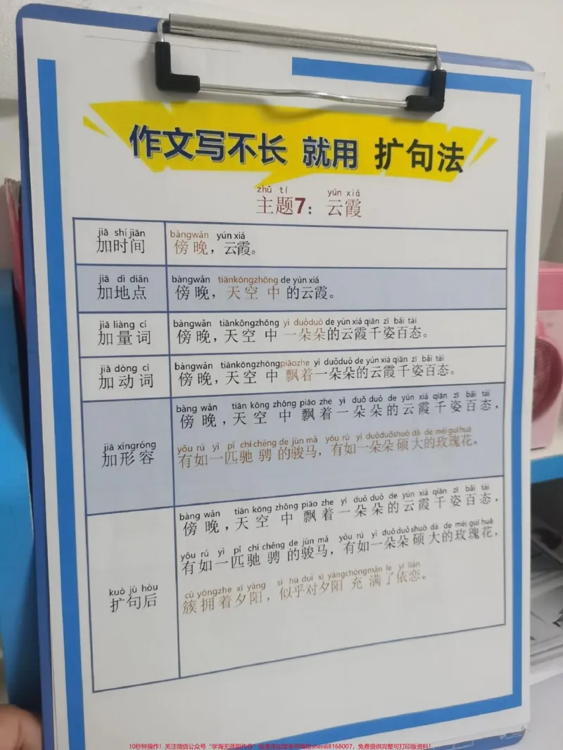 《晨读资料扩句法。作文写不长就用扩句法,每天晨读15分钟,积累写作素材!#语文#小学作文#知识分享#如何写好作文#写作素材》第2页预览