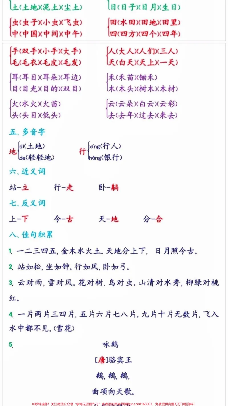 《一年级语文重点。一年级上册语文重点#一年级语文#一年级重点知识归纳#一年级#一年级上册语文#家长收藏孩子受益》第5页预览