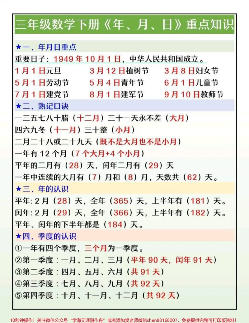 《三年级下册数学年月日重点必考#小学数学#数学#学习#每天学习一点点#家长收藏孩子受益》第1页预览