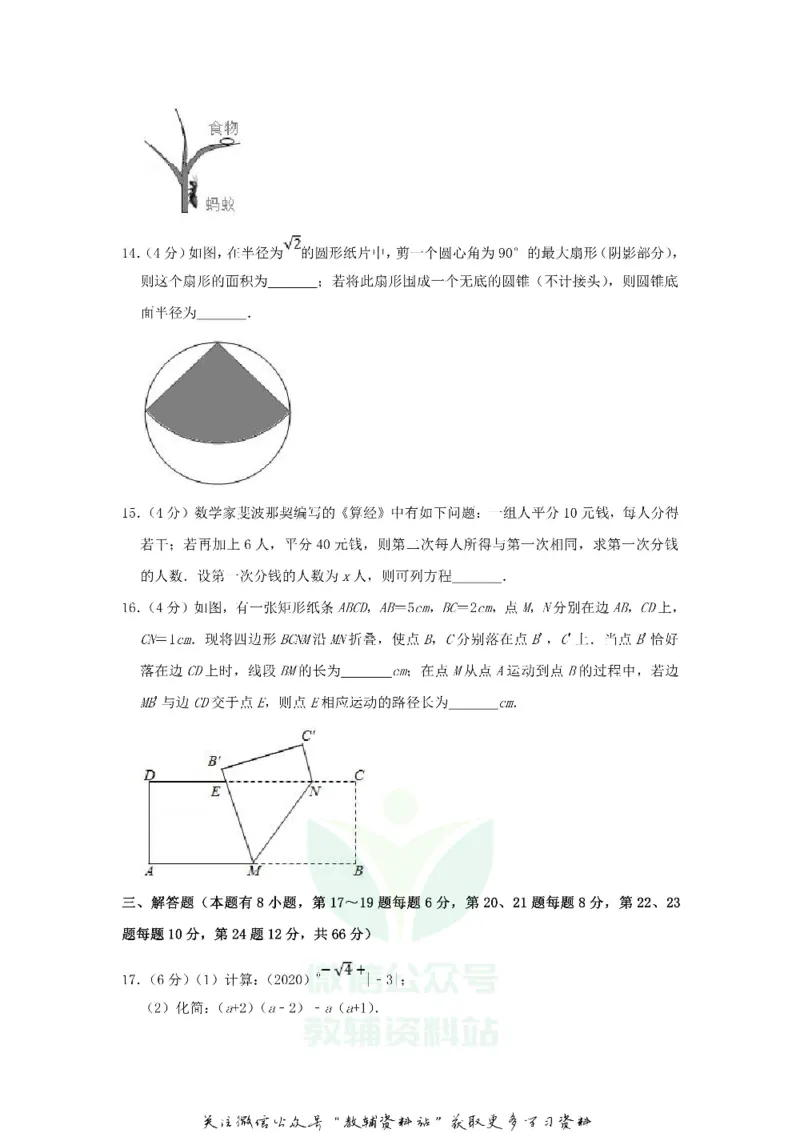 《2020浙江省嘉兴市中考数学真题及答案_初高中资料库_初中资料库（转存避免链接过期失效）_初中数学》第4页预览
