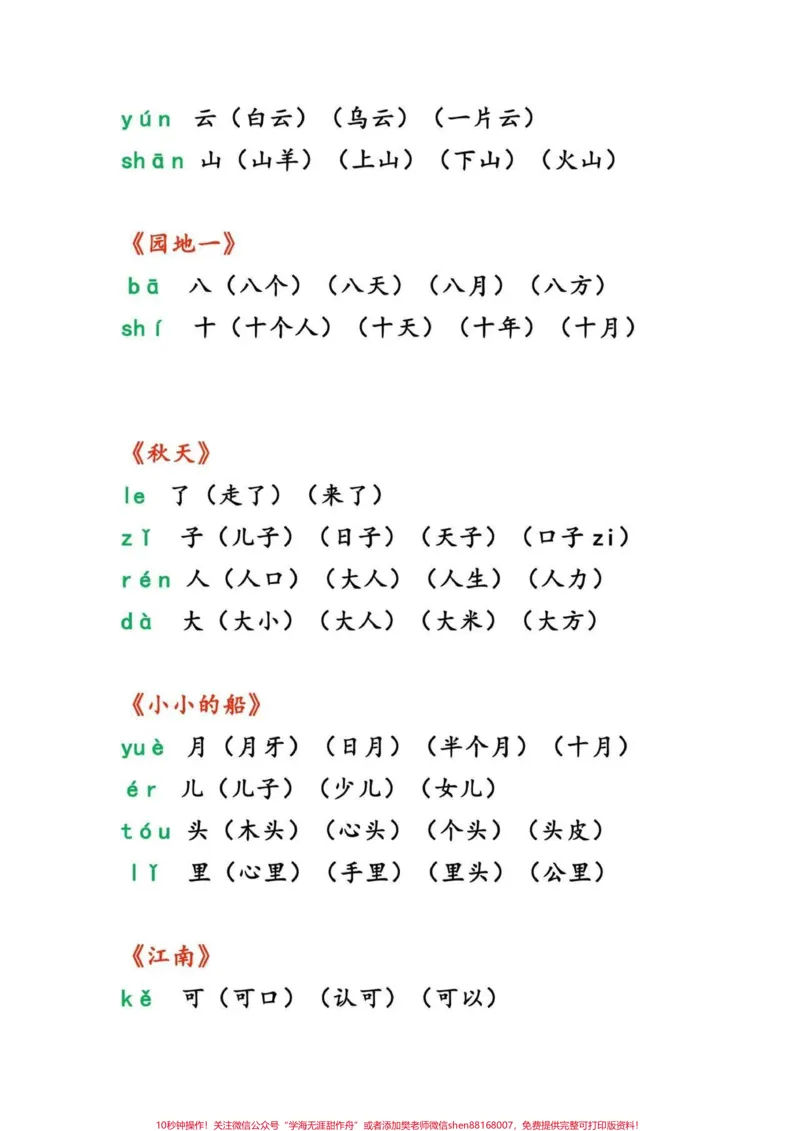 《一年级语文上册最全生字组词大全#一年级#家长收藏孩子受益#幼小衔接#幼升小#小学知识点归纳》第3页预览
