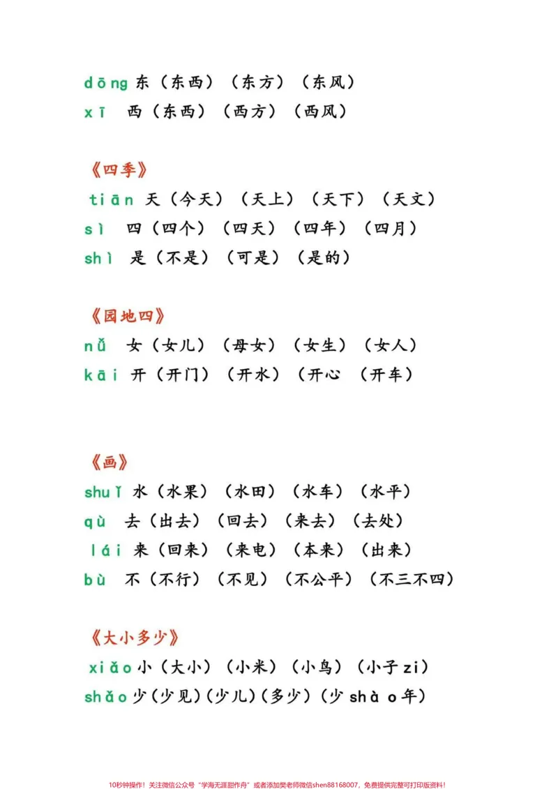 《一年级语文上册最全生字组词大全#一年级#家长收藏孩子受益#幼小衔接#幼升小#小学知识点归纳》第4页预览
