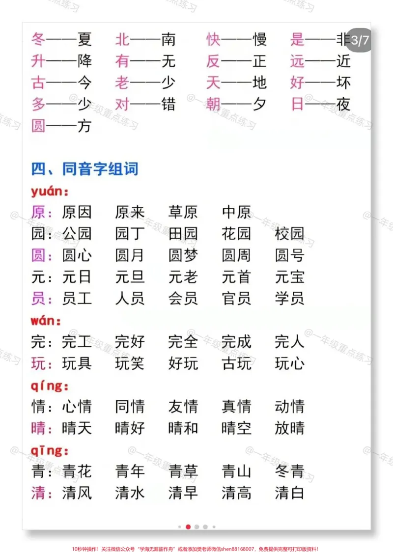 《一年级语文下册期中复习全。#一年级语文下册#知识点总结#期中考试#期中测试卷#一年级重点知识归纳》第4页预览