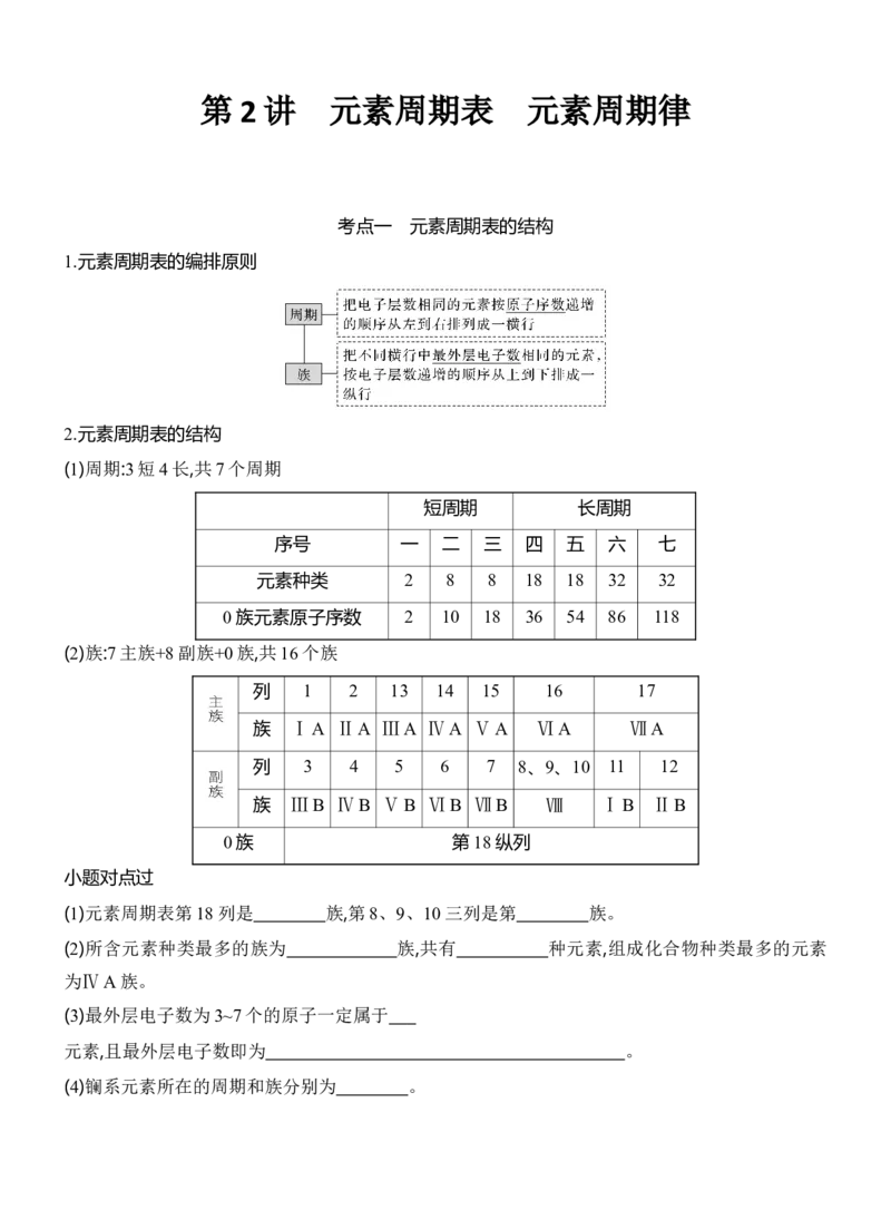 《2027届高三化学一轮复习讲义：3.2元素周期表元素周期律_高考一二三轮复习_化学_2027年高考化学一轮_42027届高考化学一轮考点复习讲义》第1页预览