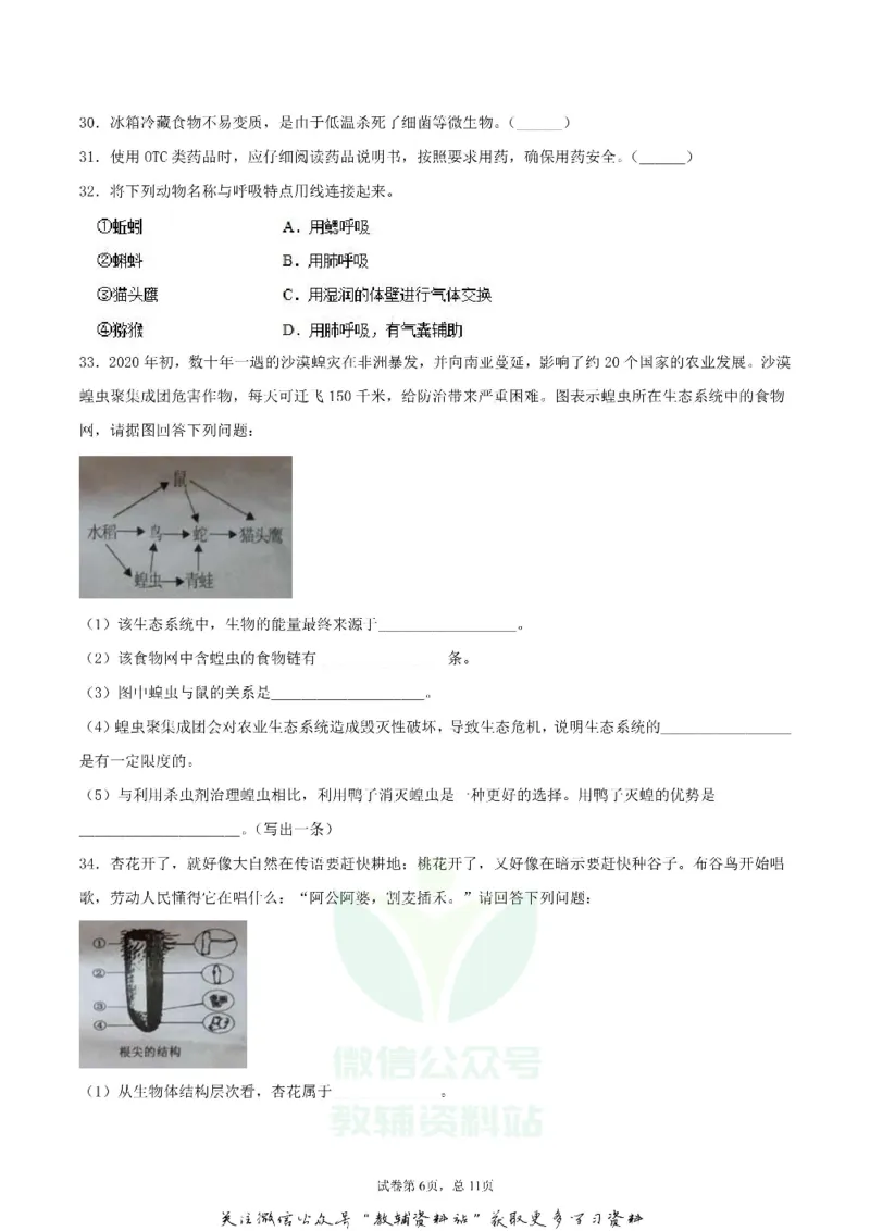 《2020湖南省湘潭市中考生物真题及答案_初高中资料库_初中资料库（转存避免链接过期失效）_初中生物》第6页预览