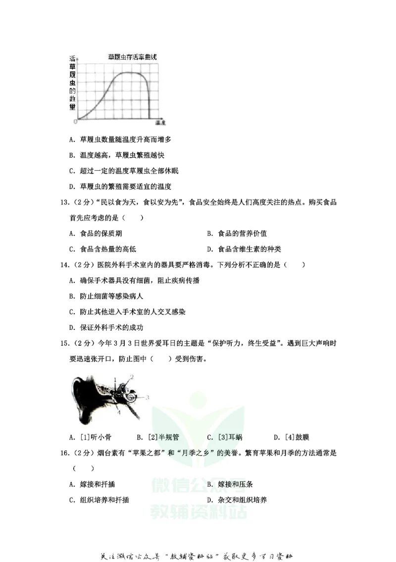 《2020山东省烟台市中考生物真题_初高中资料库_初中资料库（转存避免链接过期失效）_初中生物》第3页预览