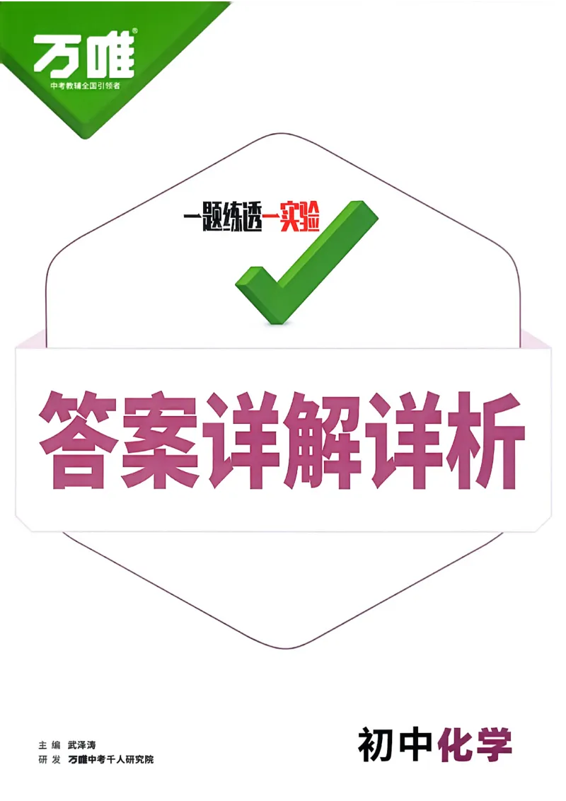 《化学答案详解详析_2026秋初中教辅合集_2027初中万唯_2027版《万唯初中化学一题练透一实验》（视频+讲义）》第1页预览
