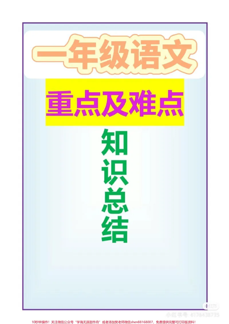 《一年级语文知识点梳理总结来了。语文学习在于点滴积累,积少成多,必有所获!#一年级语文#一年级#一年级重点知识归纳#小学语文#一年级必背知识点》第1页预览