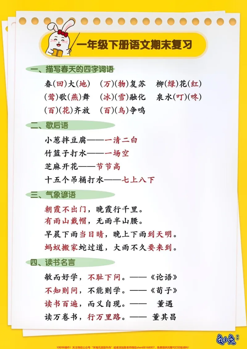 《一年级语文下册期末复习。#知识点总结#期末复习#小学语文知识点#一年级语文下册#高考@qunju888.com小助手@qunju888.com来客官方助推官@qunju888.com创作者中心@qunju888.com热点宝》第1页预览