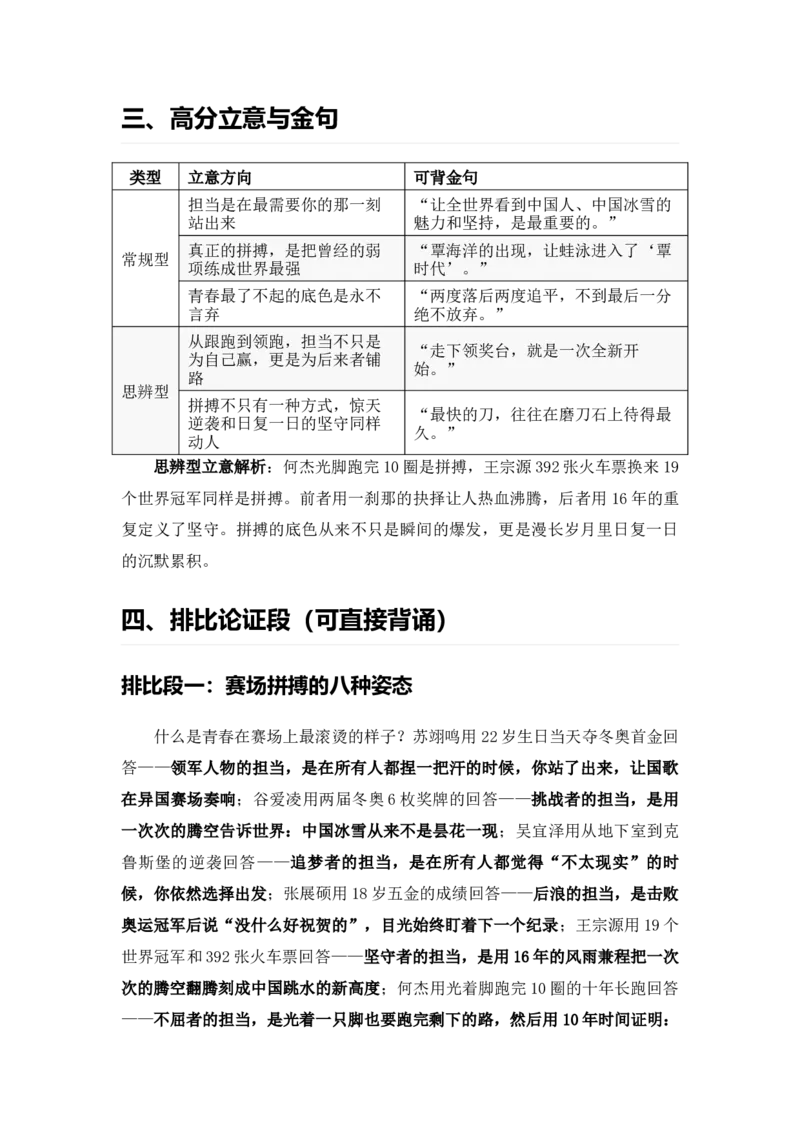 《2026届高考最新作文热点素材汇总——“赛场拼搏”高分素材：以梦为马，不负韶华_高考一二三轮复习_语文_2027年高考语文专项复习_102027届高考最新作文素材分析记背》第6页预览