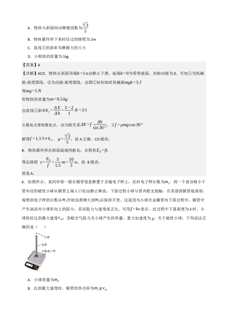 《专题28功能关系（教师版）_高考一二三轮复习_物理_2027年高考物理一轮更新中_82027届高考物理一轮复习题型精讲及课时精练》第6页预览