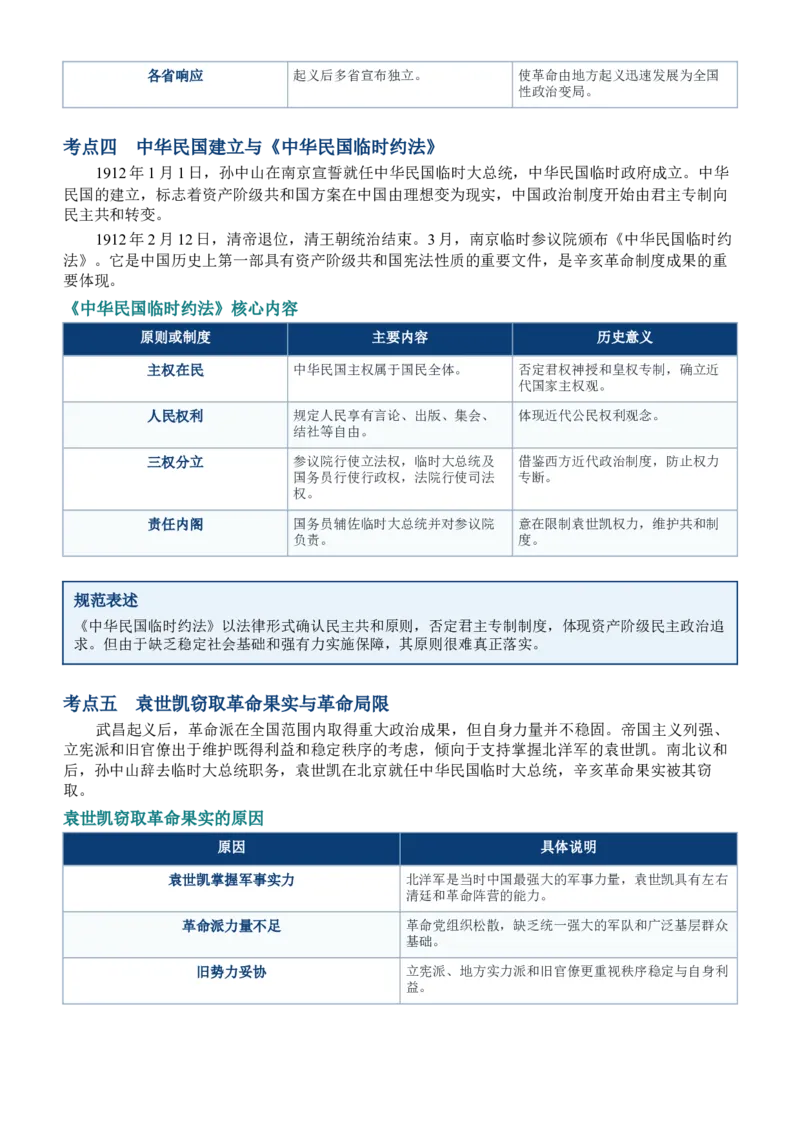 《第18讲辛亥革命与中华民国的建立讲义_高考一二三轮复习_历史_2027年高考历史一轮_62027届高考历史必修中外纲要下一轮复习讲义》第4页预览