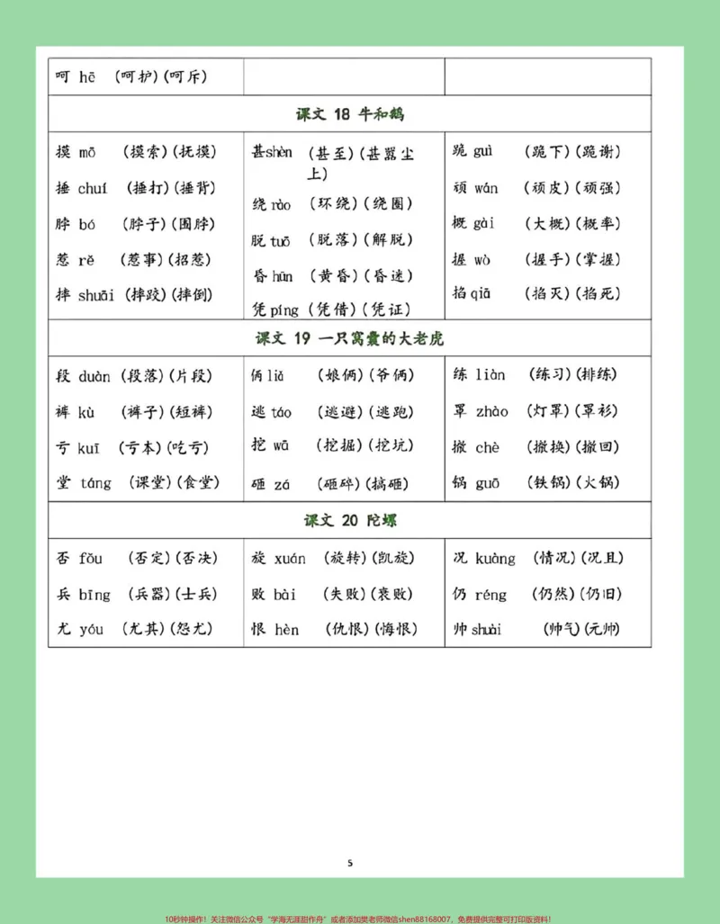 《#每天学习一点点#暑假预习#四年级语文家长为孩子保存学习_最新小学1-9年级各科+幼升小+综合类学习资源汇总包_价值20万元！最新小学1-9年级各科+幼升小+综合类学习资源汇总包》第6页预览