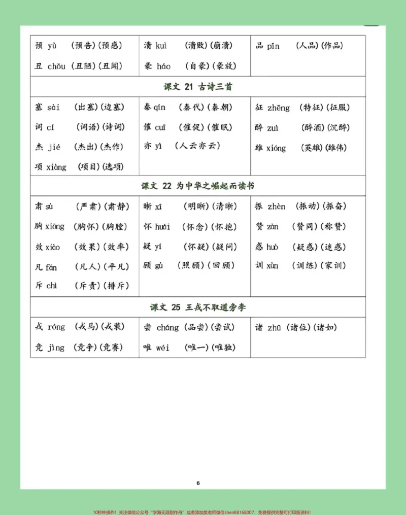 《#每天学习一点点#暑假预习#四年级语文家长为孩子保存学习_最新小学1-9年级各科+幼升小+综合类学习资源汇总包_价值20万元！最新小学1-9年级各科+幼升小+综合类学习资源汇总包》第7页预览