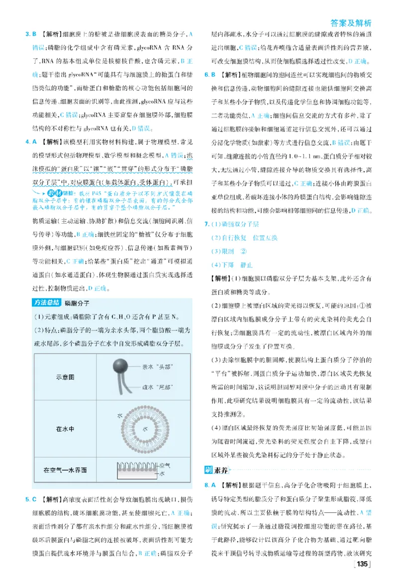 《第3章细胞的基本结构_2027高中必刷题_必刷题2027_2027高一高二必刷题_生物_生物必修一人教_答案解析》第3页预览