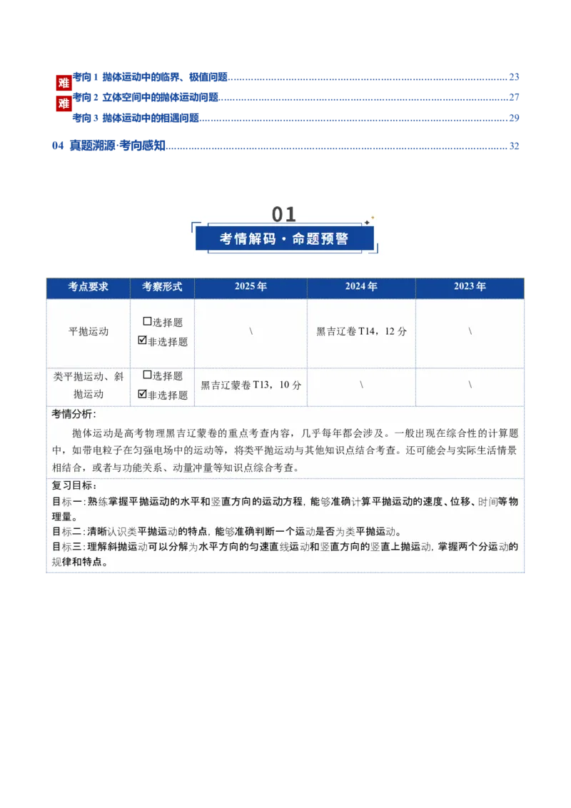 《第15讲抛体运动（复习讲义）（黑吉辽蒙专用）（教师版）_高考一二三轮复习_物理_2026年_2026年高考物理一轮课件+讲义+练习（黑吉辽蒙专用）-G330(1)》第2页预览
