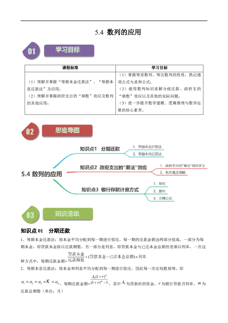 《第07讲5.4数列的应用（3知识点+4题型+强化训练）学生版-高中数学人教B版讲义（选择性必修三）_2027高中必刷题_必刷题2027_2027高一高二必刷题_数学_7.人教B版高中数学讲义选择性必修三》第1页预览