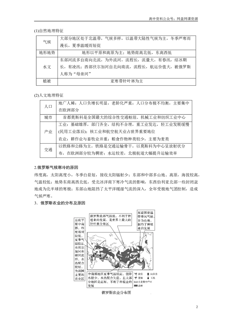 《2024年高考地理一轮复习（新人教版）第5部分　第1章　第2讲　课时82　俄罗斯　澳大利亚_初高中资料库_高中资料库（转存避免链接过期失效）_高中地理》第2页预览