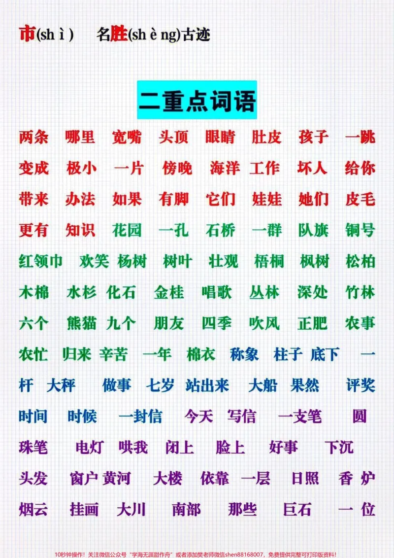 《二年级上册语文期中复习指导知识点归纳总结#小学语文资料分享#知识点总结#学习#二年级语文#小学必考知识大全》第2页预览