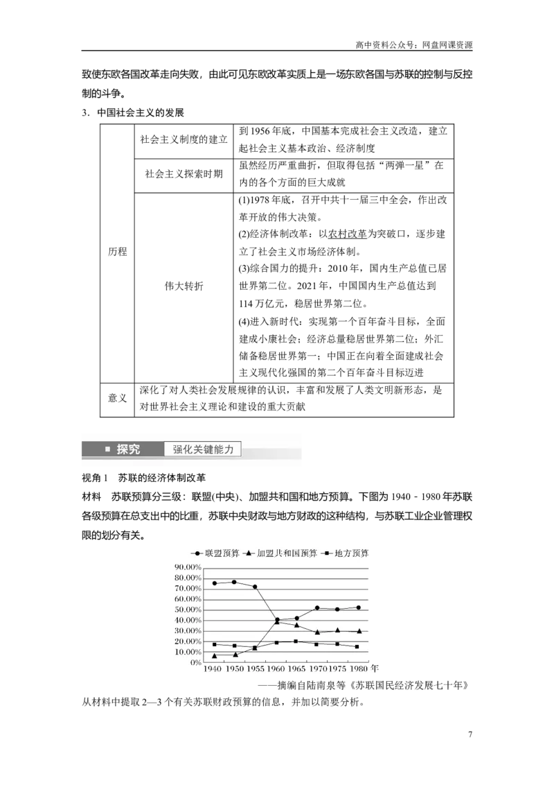 《2024年高考历史一轮复习（部编版）板块6第14单元第40讲　战后资本主义国家的新变化和社会主义国家的发展与变化_初高中资料库_高中资料库（转存避免链接过期失效）_高中历史》第7页预览