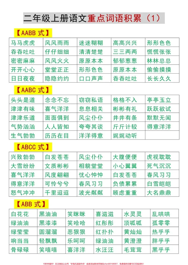 《二年级上册语文重点词语积累汇总‼️。二年级语文上册重点词语积累汇总来啦‼️#二年级上册语文#二年级#二年级语文#词语积累#二年级语文上册@DOU+小助手》第2页预览