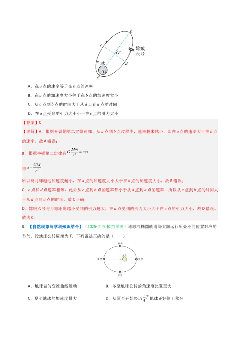 《第15讲天体运动（专项训练）（安徽专用）（教师版）_高考一二三轮复习_物理_2026年_2026年高考物理一轮课件+讲义+练习（安徽专用）-G326(1)》第3页预览