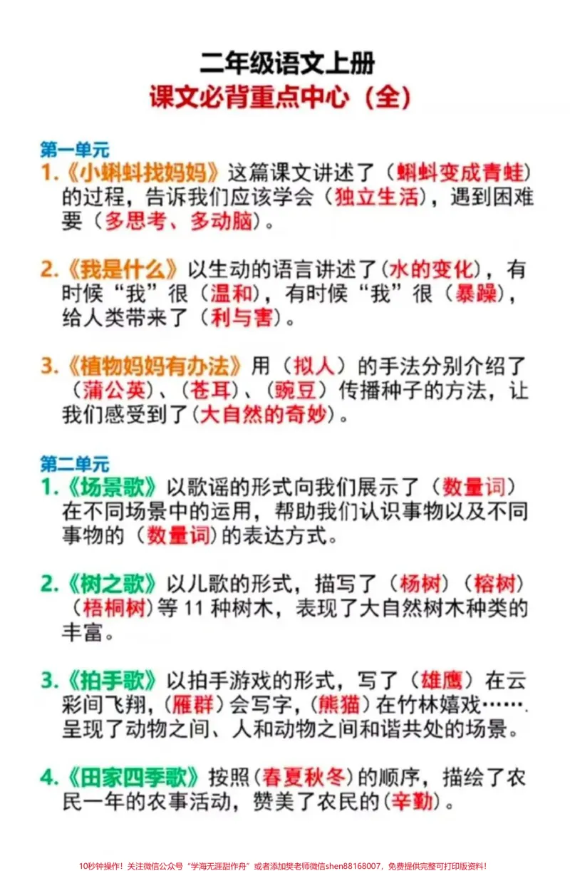 《二年级上册语文知识汇总。#二年级语文#必考考点#知识推荐官#中心思想#必背古诗@qunju888.com小助手@qunju888.com热点宝@qunju888.com创作者中心》第2页预览