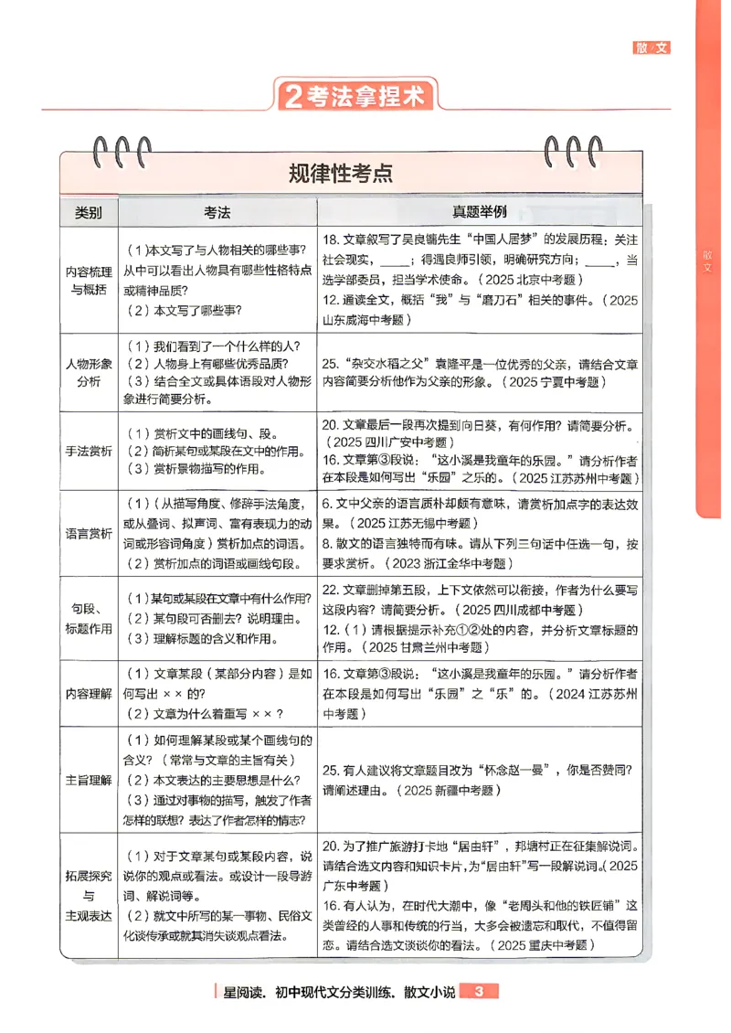 《散文分类阅读_2026秋初中教辅合集_2027学习之星_2027《学习之星●散文分类训练》（初中）（语文）》第6页预览