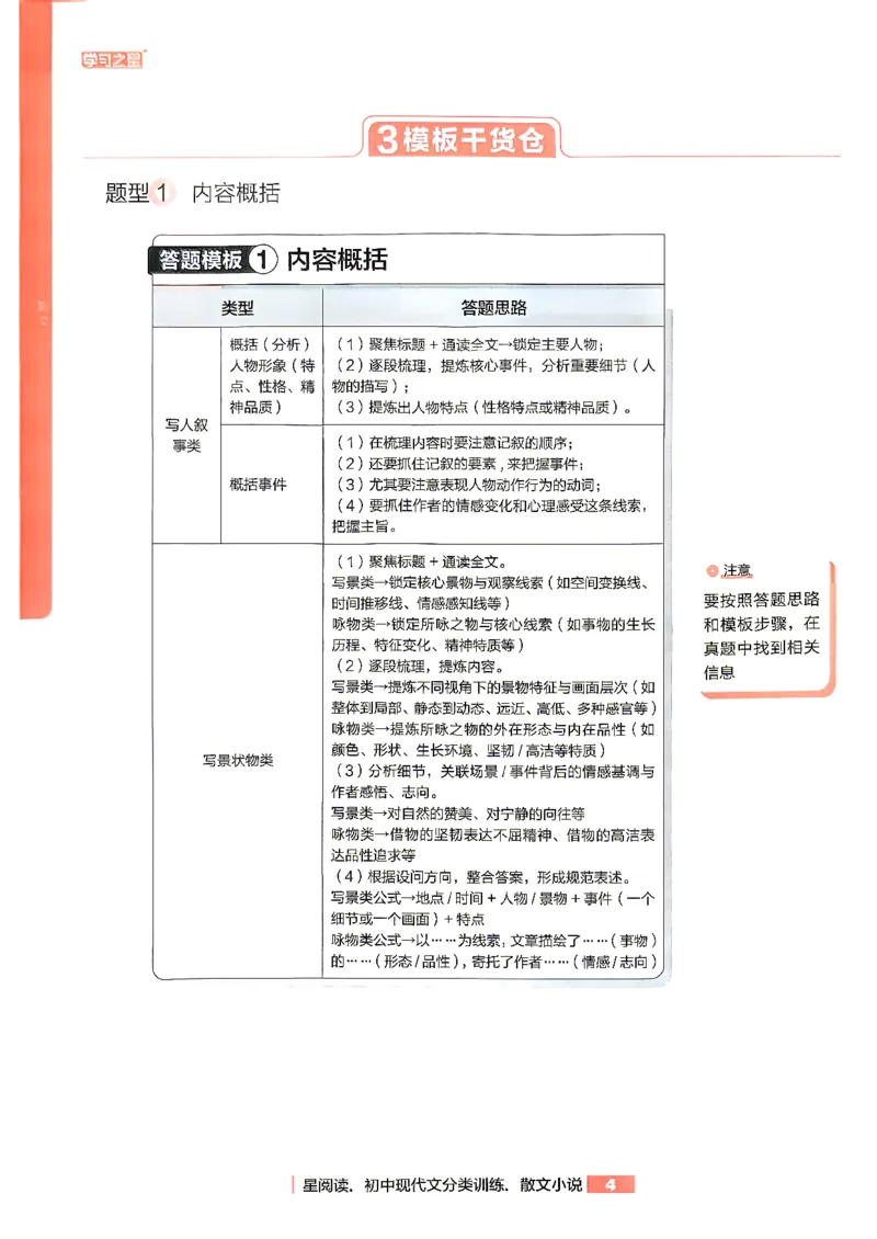 《散文分类阅读_2026秋初中教辅合集_2027学习之星_2027《学习之星●散文分类训练》（初中）（语文）》第7页预览