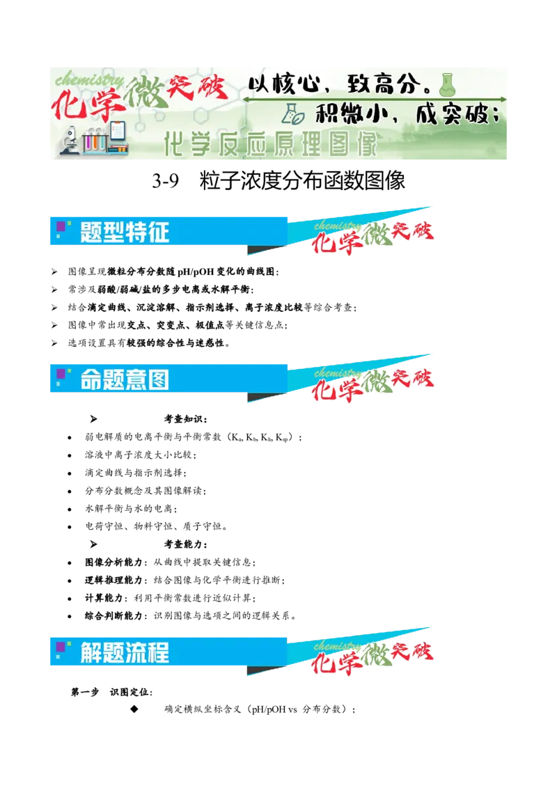 《3-9粒子浓度分布函数图像（教师版）_高考一二三轮复习_化学_2026年-化学高考专项复习_22026年高考化学培优微突破讲义（全国通用）》第1页预览