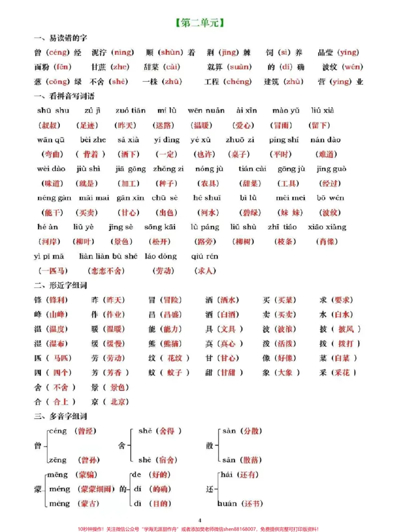 《二年级下册语文1-8单元基础知识点归纳总结#家长收藏孩子受益#每天学习一点点#教育#学习#知识点总结_最新小学1-9年级各科+幼升小+综合类学习资源汇总包》第2页预览