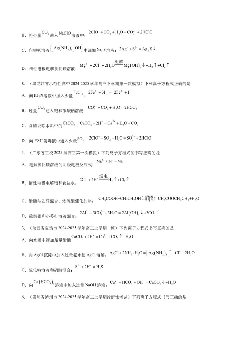 《压轴题01离子方程式与离子共存的判断（原卷版）_高考一二三轮复习_化学_化学三轮冲刺_压轴题2025年高考化学培优训练（新高考通用）》第5页预览